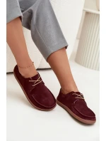 Półbuty Damskie Typu Barefoot Z Naturalnego Zamszu Zazoo 327 Bordowe