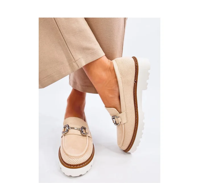 Dámske poltopánky / mokasíny model MM848 Light beige - Seastar