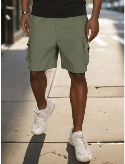 Pánské látkové bojové šortky zelené Dstreet model 21988584 - FashionStreet Pánské látkové bojové šortky zelené Dstreet model 21988584 - FashionStreet