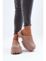 Damskie Klapki Na Masywnej Podeszwie Big Star NN274016 Beżowe Damskie Klapki Na Masywnej Podeszwie Big Star NN274016 Beżowe