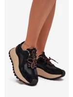 Kožené Sneakersy Na Platformě Dámské Big Star model 21705730 HIPOLY SYSTEM Černé - Big Star Shoes Kožené Sneakersy Na Platformě Dámské Big Star model 21705730 HIPOLY SYSTEM Černé - Big Star Shoes