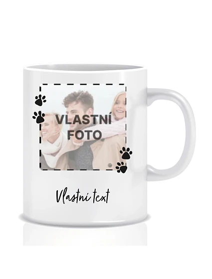 Personalizovaný klasický biely keramický hrnček s objemom 300 ml s fotografiou domáceho maznáčika a textom Personalizovaný klasický biely keramický hrnček s objemom 300 ml s fotografiou domáceho maznáčika a textom