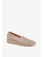 Dámske perforované čižmy RMR1628-23 beige - Jezzi