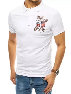 FashionStreet biele vyšívané polo tričko PX0452