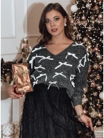 RIBBLOOM dámsky sveter s mašľami čierny FashionStreet MY2360