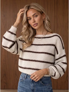 Sweter damski oversize w ecru model 22404927 - FashionStreet