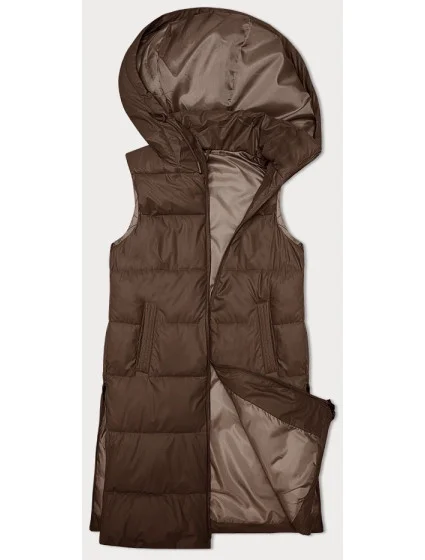 Hnedá dámska prešívaná vesta S'West (B8223-14)