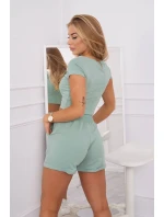 Bavlněná souprava se šortkami tmavě mátová Bavlněná souprava se šortkami tmavě mátová