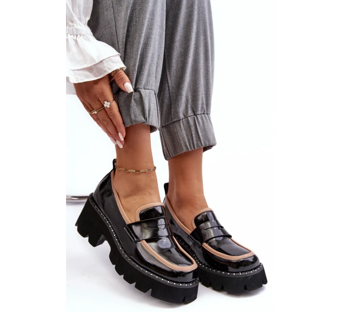 Kožené dámské mokasíny D&A model 21636756 černé - S.Barski