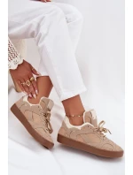 Dámské tenisky na platformě s s kožešinou béžové model 21707254 - Boto Dámské tenisky na platformě s s kožešinou béžové model 21707254 - Boto