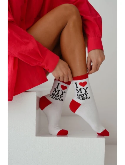 Dámské ponožky s nápisem I LOVE MY model 21875921 Bílé - Milena