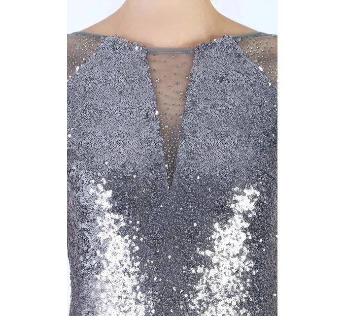 Dámske dlhé flitrové šaty bez rukávov - SOKY&SOKA