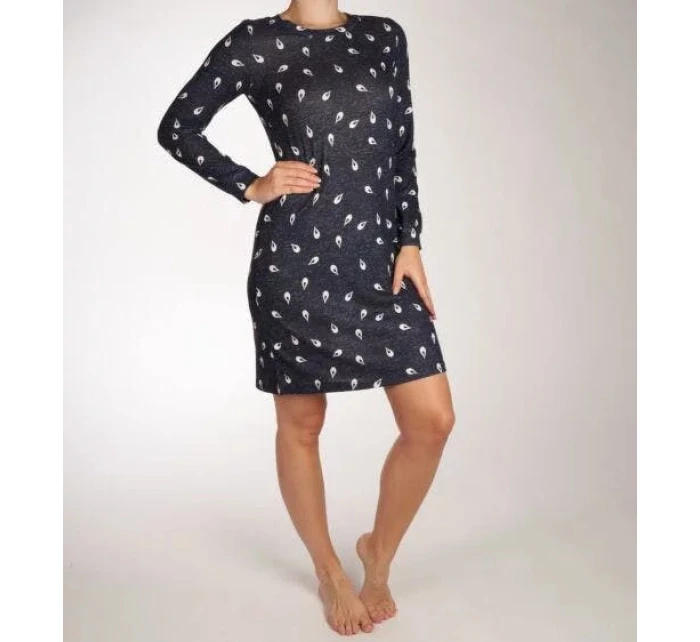 Dámska nočná košeľa 11232-438-2 tm. modrá so vzorom - Rebelle