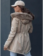Dámská zimní bunda parka s kožešinou béžová Dstreet model 21979832 - FashionStreet