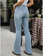 Jeansy damskie z wysokim stanem niebieskie model 22110001 - FashionStreet