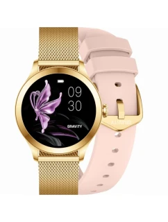 Smart hodinky Gravity Pink Gold 2 Stripes GT25-1 PRO