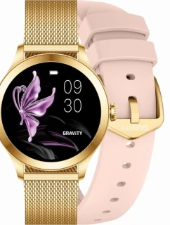 Smart hodinky Gravity Pink Gold 2 Stripes GT25-1 PRO
