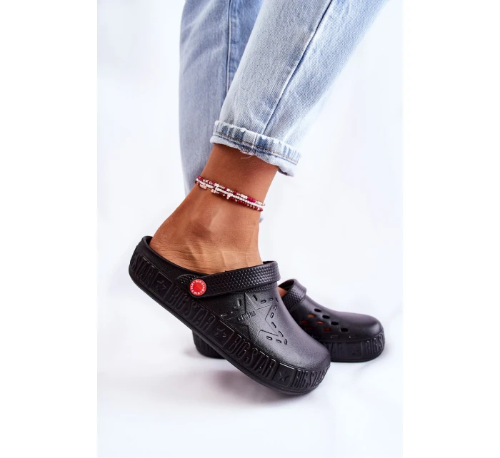 Damskie Lekkie Klapki Big Star II275001 Czarne Damskie Lekkie Klapki Big Star II275001 Czarne