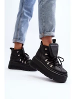 Zazoo 3416 Skórzane Damskie Buty Sportowe Czarne