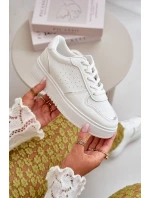 Dámské Tenisky Na Platformě S Dekorativním Šněrováním Bílé model 21667752 - Boto