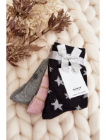 Dámske vianočné ponožky 3-pack sivé a ružové