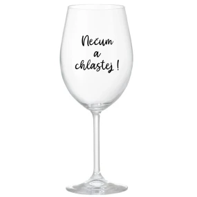 NEČUM A CHLASTEJ! - čirá sklenice na víno 350 ml