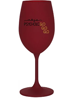 MY PSYCHOLOGLOGLOGLO - bordový pohár na víno 350 ml
