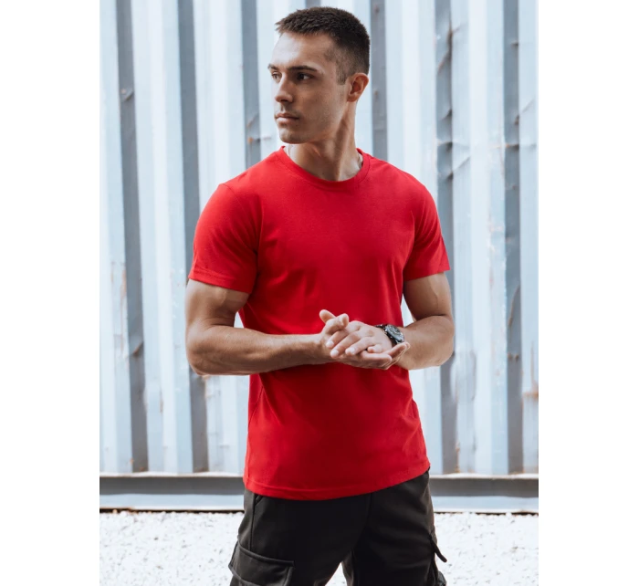 Pánské tričko bez potisku červené model 21978160 - Dstreet