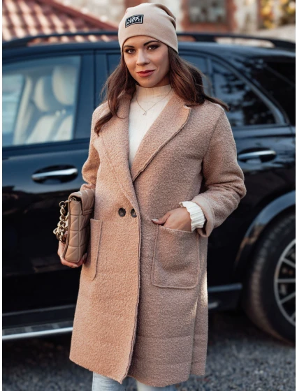 Dámsky nadrozmerný dlhý kabát BARALITE z jahňacej kože béžovej farby FashionStreet NY0710 Dámsky nadrozmerný dlhý kabát BARALITE z jahňacej kože béžovej farby FashionStreet NY0710