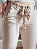 Dámské látkové chinos kalhoty s páskem light beige Dstreet model 21986706 - FashionStreet