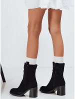 Dámské semišové kozačky na podpatku černé Dstreet model 21993786 - FashionStreet