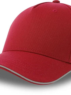 Atlantis Headwear Reflect-S 5-panelová bejzbalová čiapka 33.0254 červená