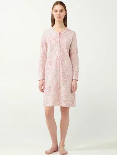 Růžová noční košile s leopardím potiskem model 20516130 - Vamp