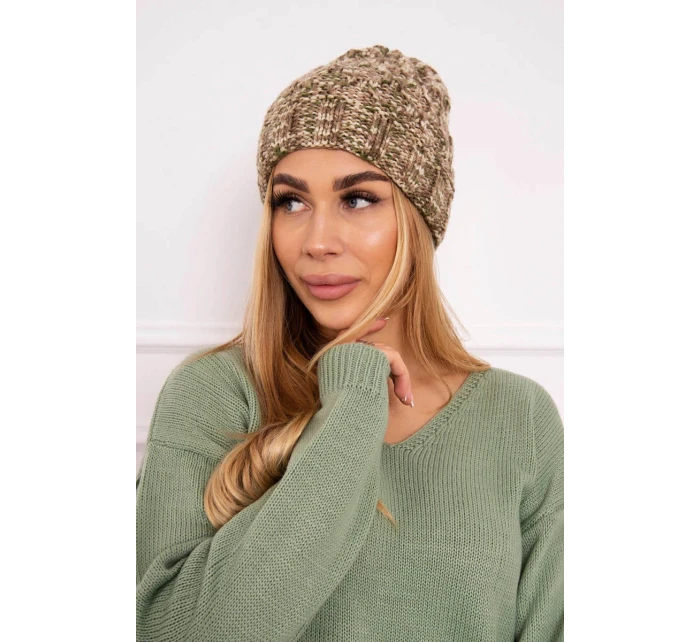 Dámska čiapka Eliza K205 cappuccino+light khaki Dámska čiapka Eliza K205 cappuccino+light khaki