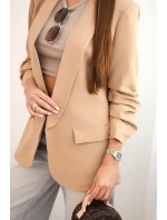 Elegantné sako s klopami ťavej farby