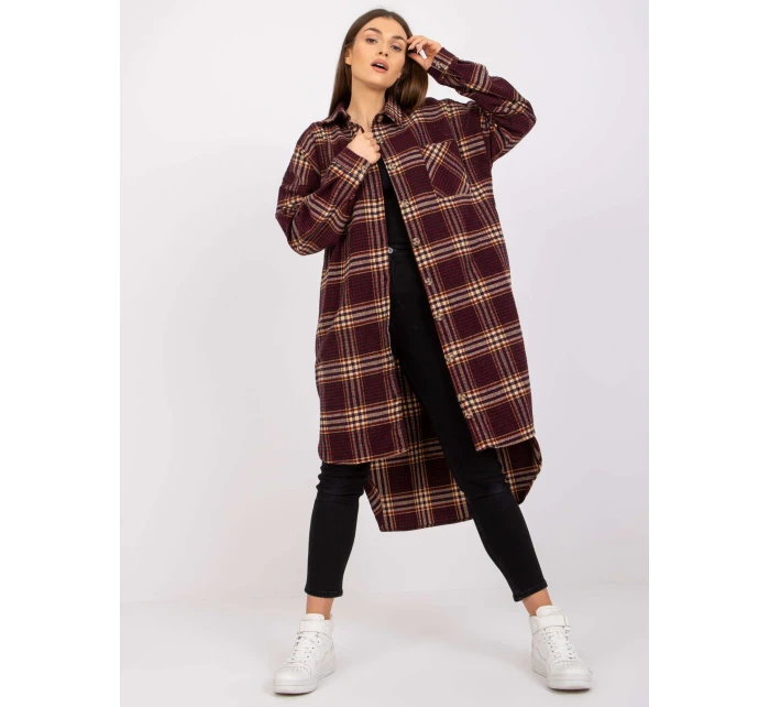 Dámska košeľa EM-KS-003/06.38X-maroon Dámska košeľa EM-KS-003/06.38X-maroon