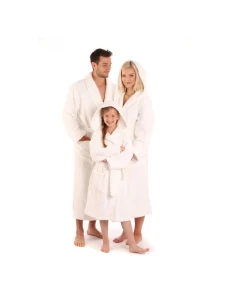 ACTION Unisex župan s kapucňou Athena 3116 0100 biely - Vestis