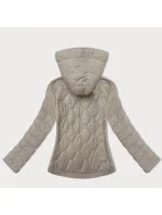 Krátká béžová dámská prošívaná bunda model 21013138 - J.STYLE