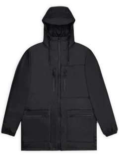 Bunda do dažďa Rains CARGO LONG JACKET W3 12060 01 BLACK