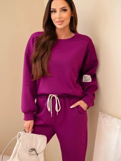 Súprava mikina + nohavice maslová tmavo fialová