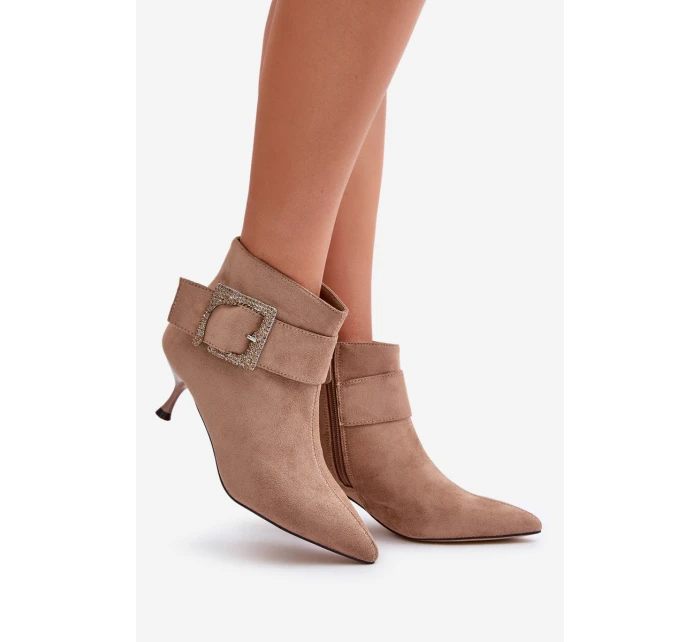 Dámské Boty Na Podpatku S  Béžové model 21671092 - Boto