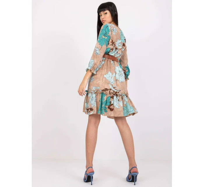 Sukienka LC SK 22K model 19755073 ciemny bezowy - FPrice Sukienka LC SK 22K model 19755073 ciemny bezowy - FPrice