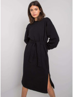 RUE PARIS Čierne bavlnené šaty so zaväzovaním