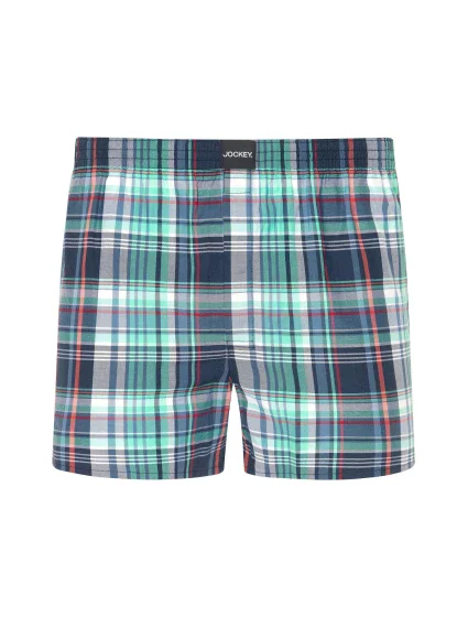 Pánske šortky 315300H B90 tyrkysová kockovaná - Jockey