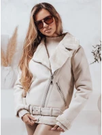 Dámská kožená bunda s ovčí kůží bílá Dstreet model 21981574 - FashionStreet