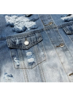 Svetlomodrá dámska džínsová bunda typu "ombre" (LG396)