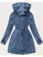 Svetlo modrý džínsový prehoz cez oblečenie s kapucňou (POP7011-K)