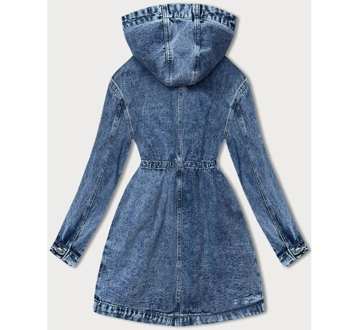 Svetlo modrý džínsový prehoz cez oblečenie s kapucňou (POP7011-K)