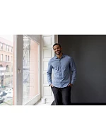 Cutter & Buck Advantage Shirt Men – Piqué košeľa s dlhým rukávom 68.2410 antracitová melírovaná