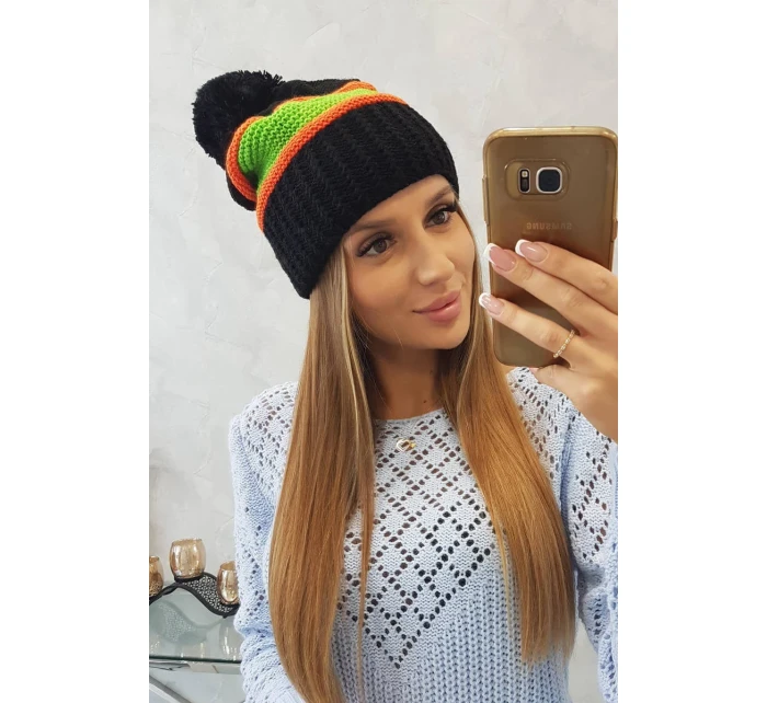 Kinga dámska čiapka K297 black+kiwi+green neón Kinga dámska čiapka K297 black+kiwi+green neón